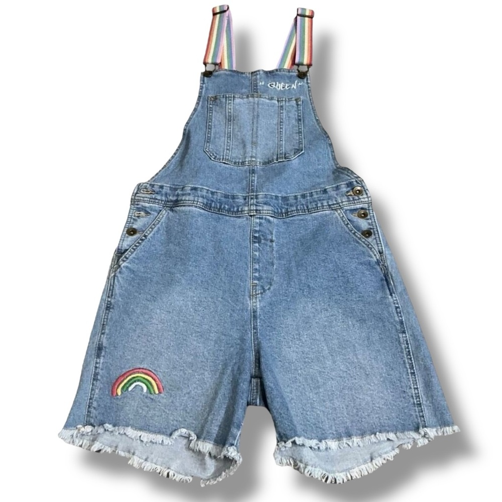 Mossimo Supply Co. Blue Jean Shorts with Rainbow Straps “Queen” - Picture 8 of 8